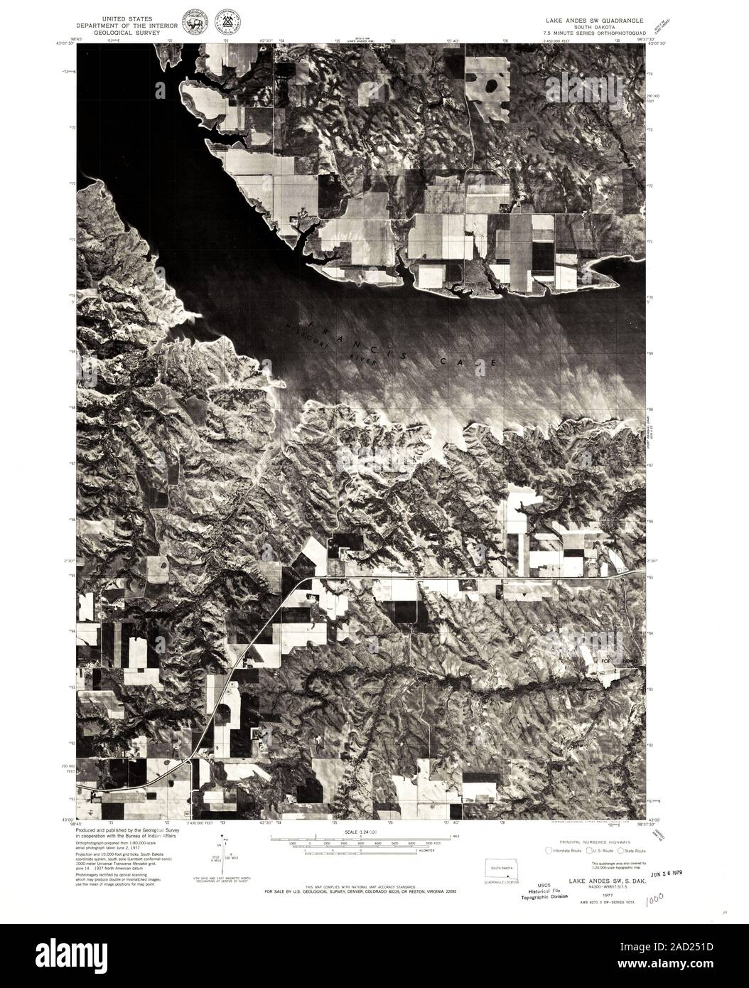 Lake andes south dakota map hires stock photography and images Alamy