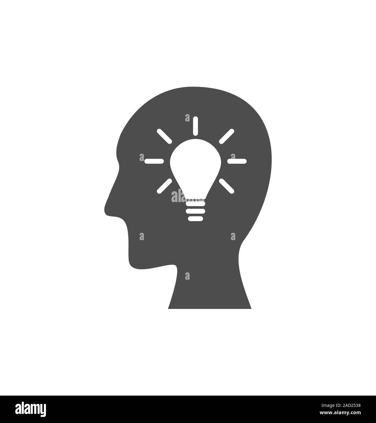 Icon process of generating ideas to solve problems, birth of the brilliant ideas Stock Photo