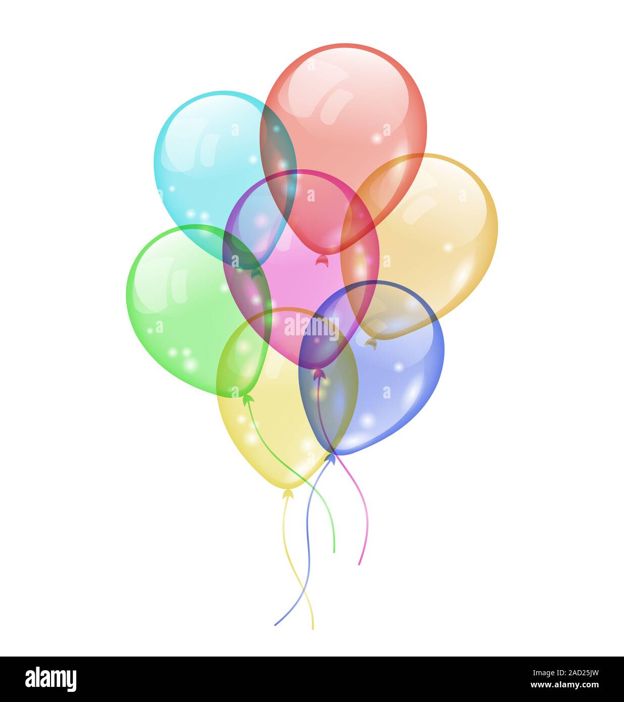 Bunch colorful balloons isolated on white background Stock Photo - Alamy