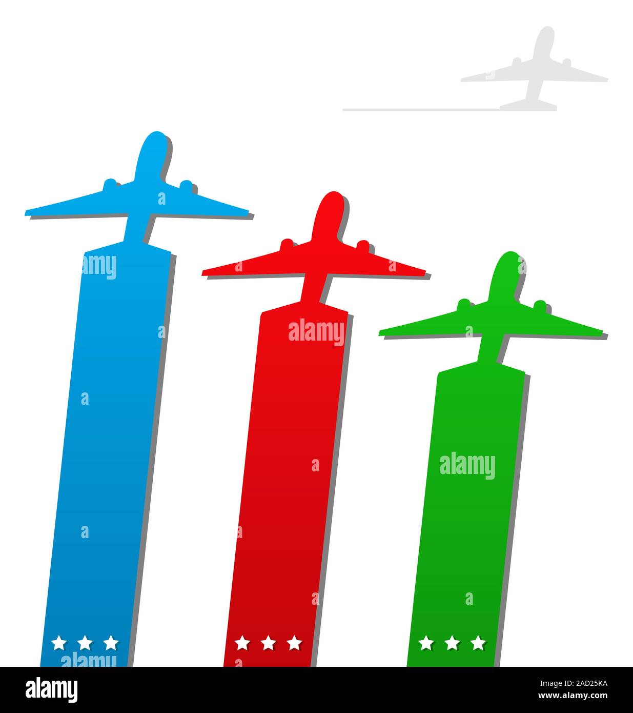 Set of labels with airplanes for aviation company Stock Photo