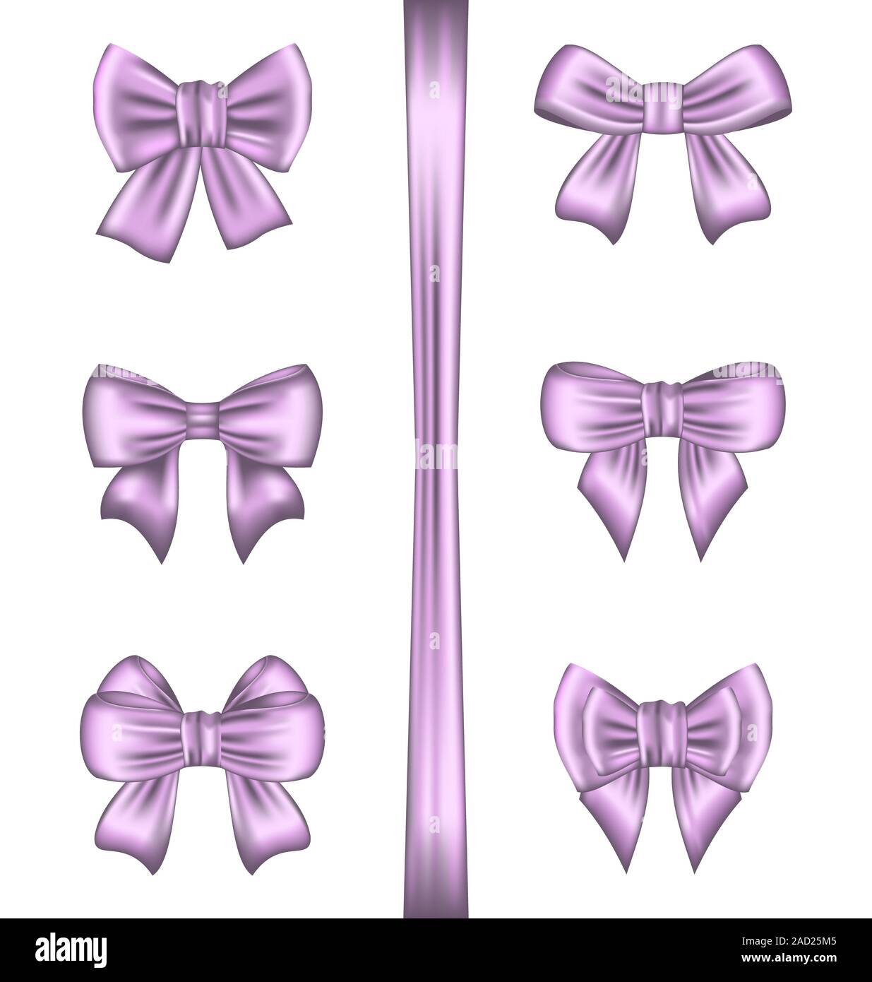 Set various gift bows isolated on white background Stock Photo - Alamy