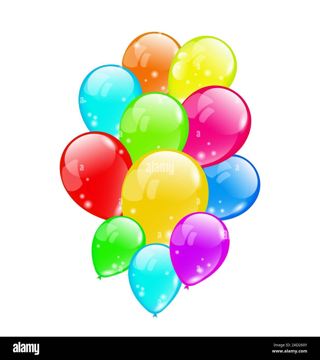 Bunch colorful balloons isolated on white background Stock Photo - Alamy