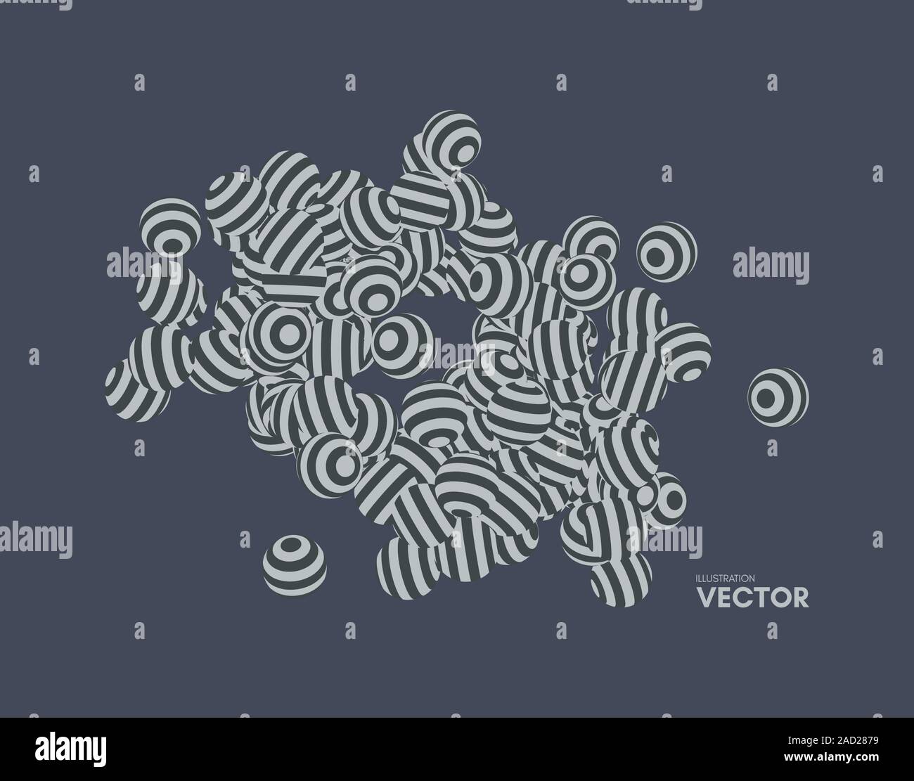 Abstract striped spheres background. Vector illustration Stock Vector ...