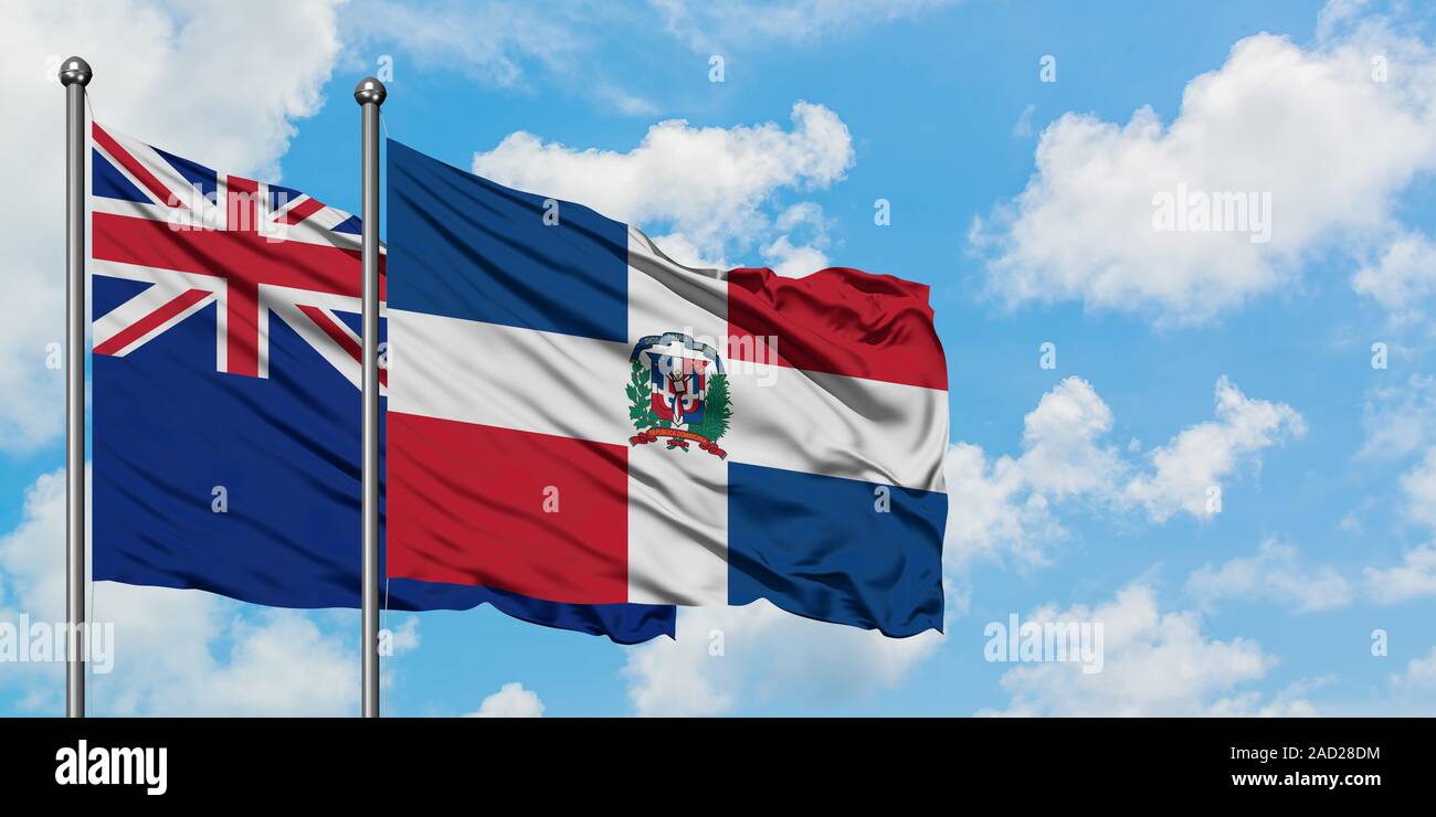 New Zealand And Dominican Republic Flag Waving In The Wind Against White Cloudy Blue Sky Together Diplomacy Concept International Relations Stock Photo Alamy