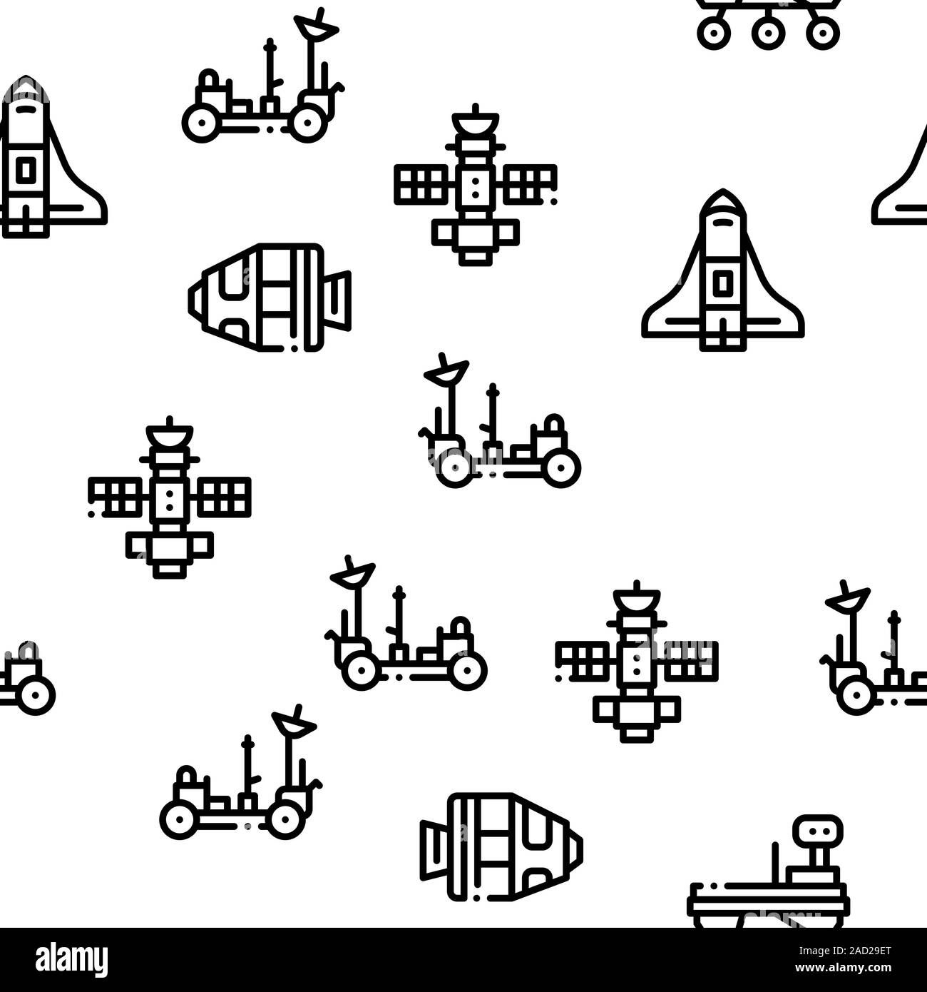 Astronaut Equipment Seamless Pattern Vector Stock Vector Image & Art ...