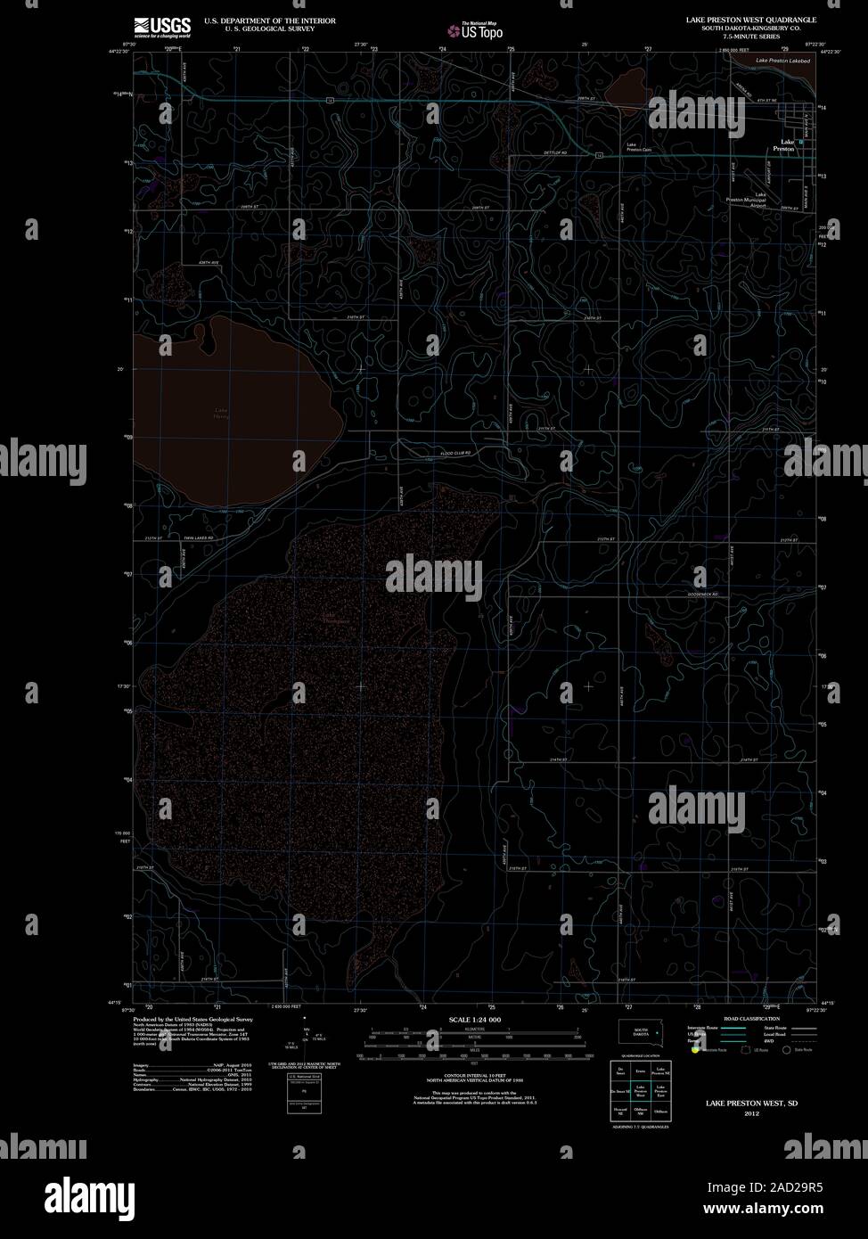 Map of lake preston hires stock photography and images Alamy