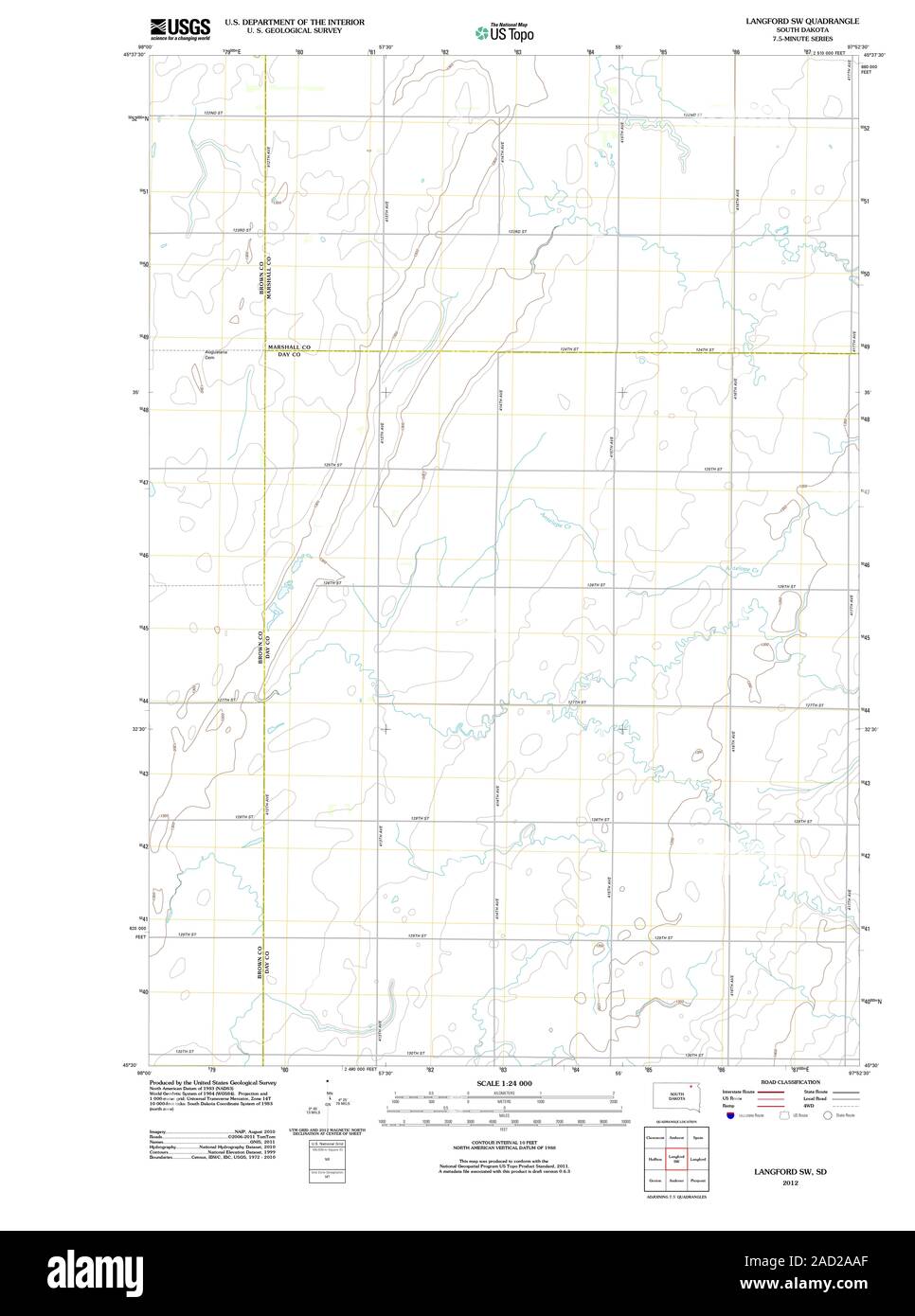 Map of langford south dakota hires stock photography and images Alamy