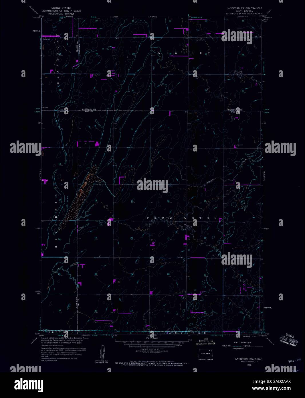 Map of langford south dakota hires stock photography and images Alamy