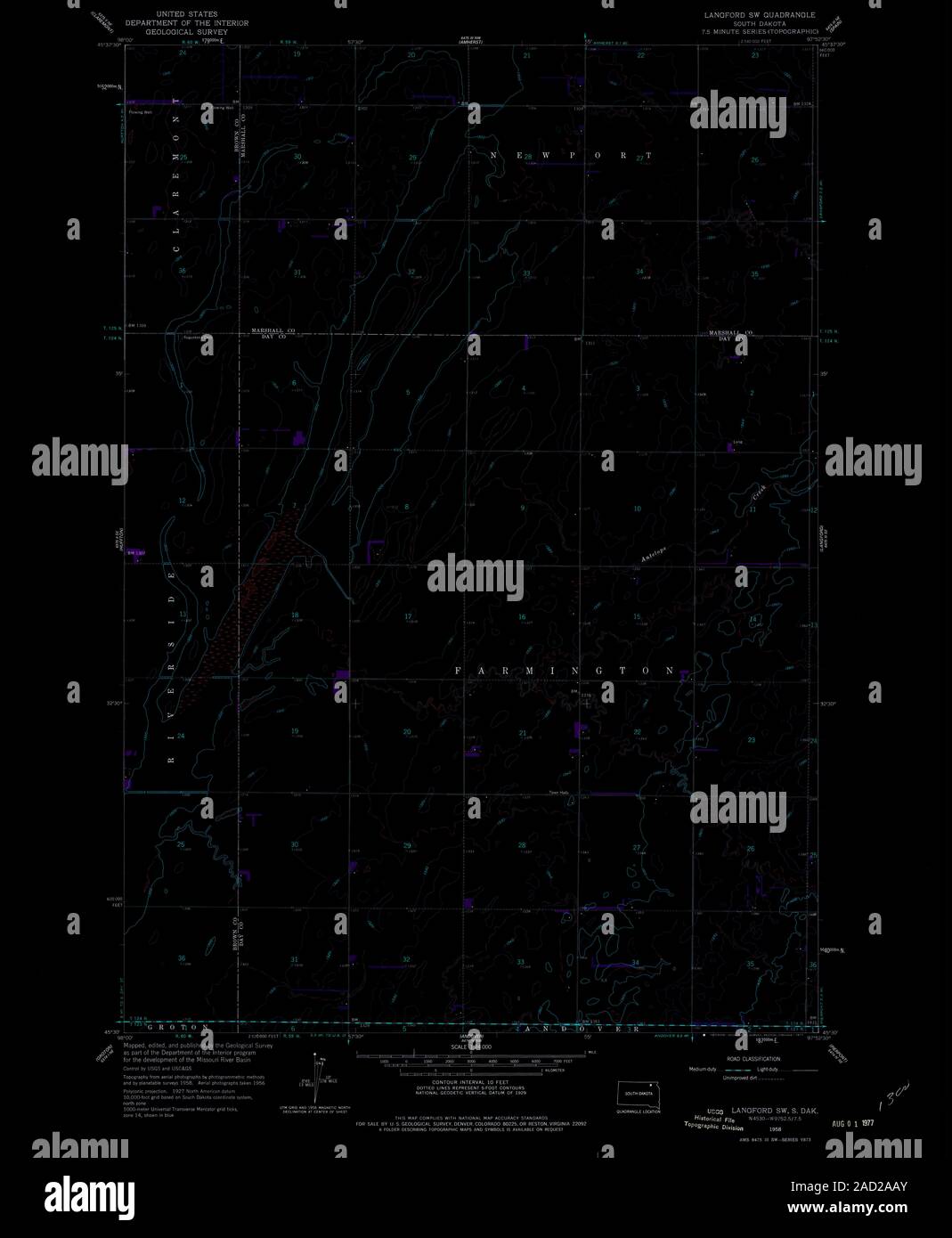 Map of langford south dakota hires stock photography and images Alamy