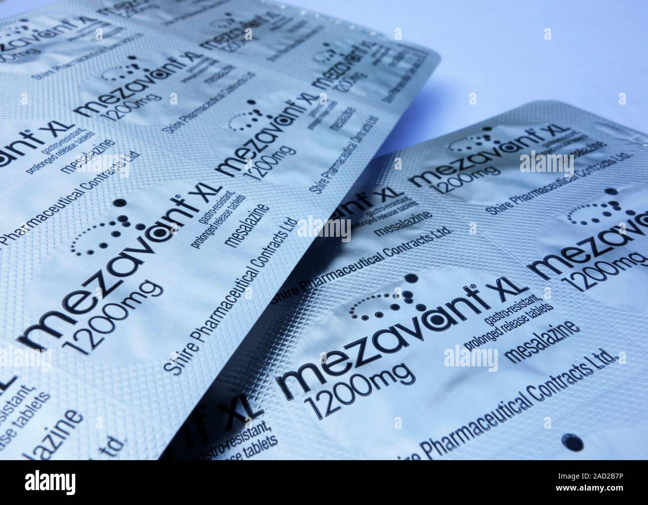 Ulcerative colitis medication, Mezavant XL, in packaging. Mezavant is a ...