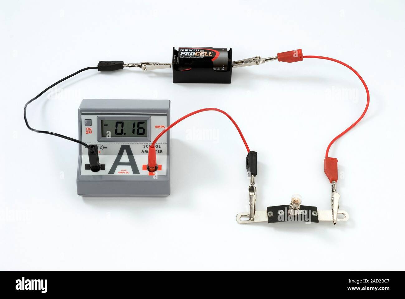 Simple circuit to measure amps. This circuit consists of a bulb (lower