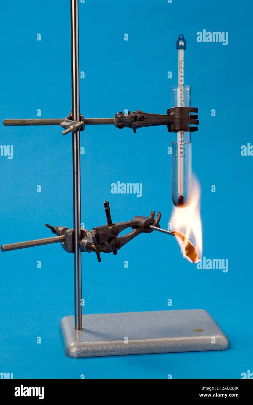 Measuring calorific content of food. Experiment to measure the