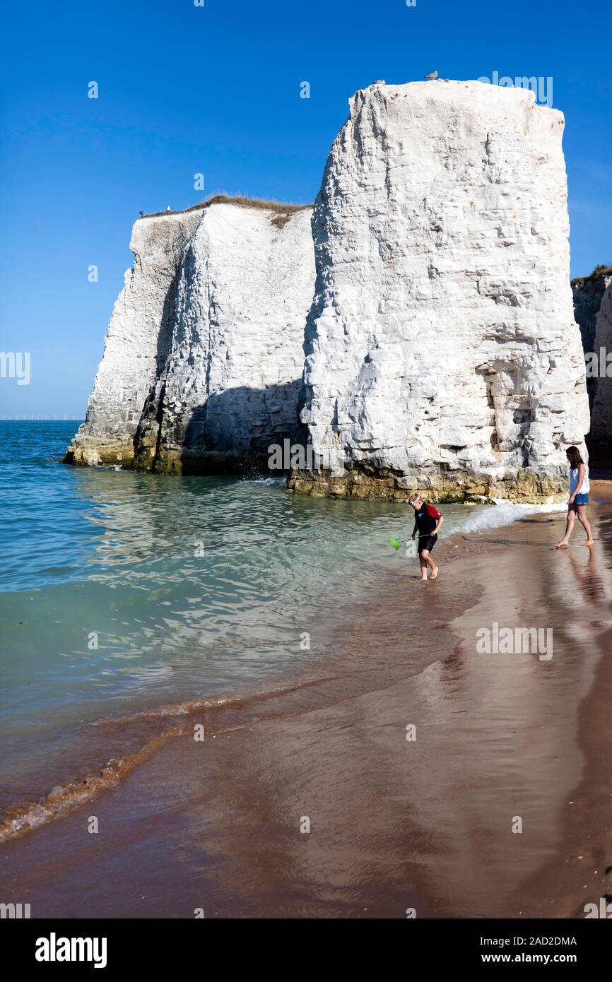 Chalk Sea stacks, at Botany Bay, Broadstairs, Kent Stock Photo