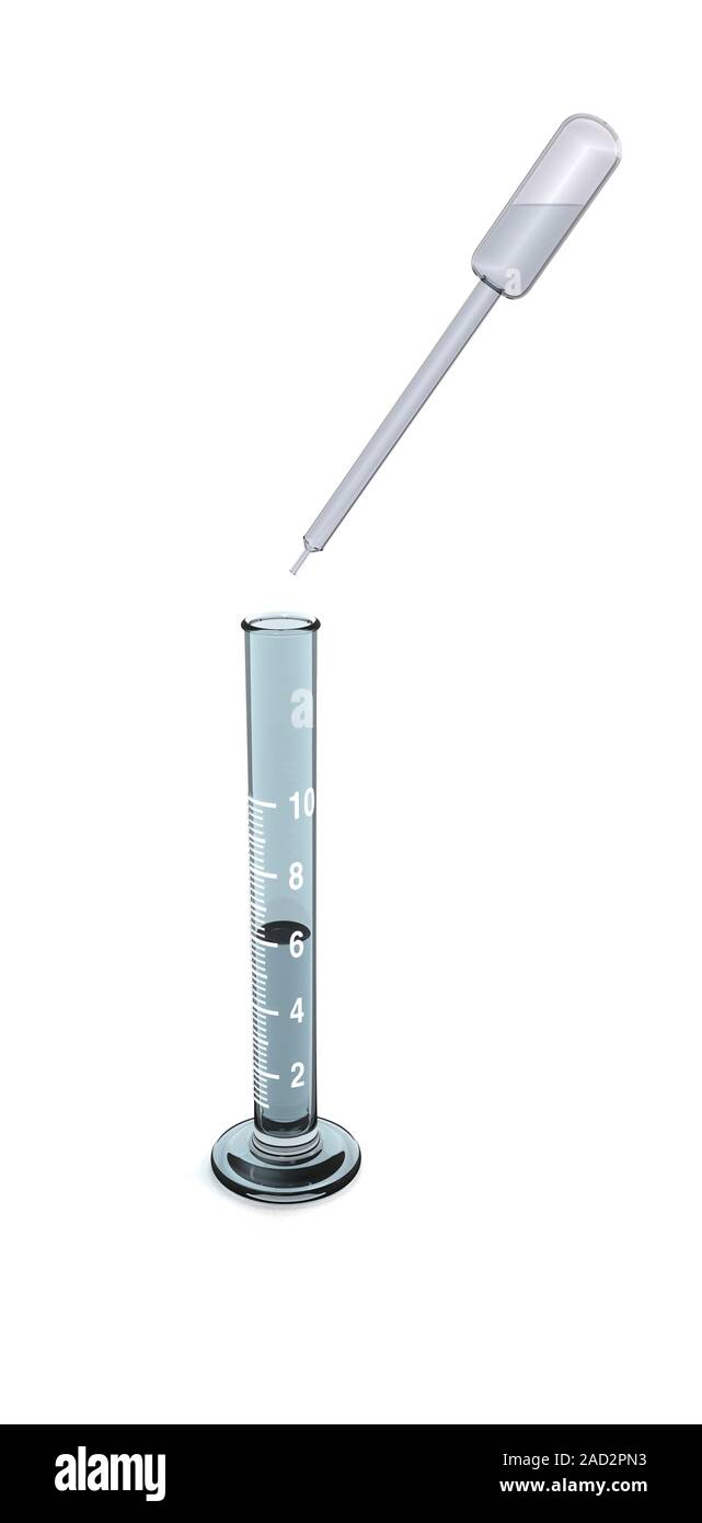 Laboratory liquid measuring devices. Computer illustration of a pipette