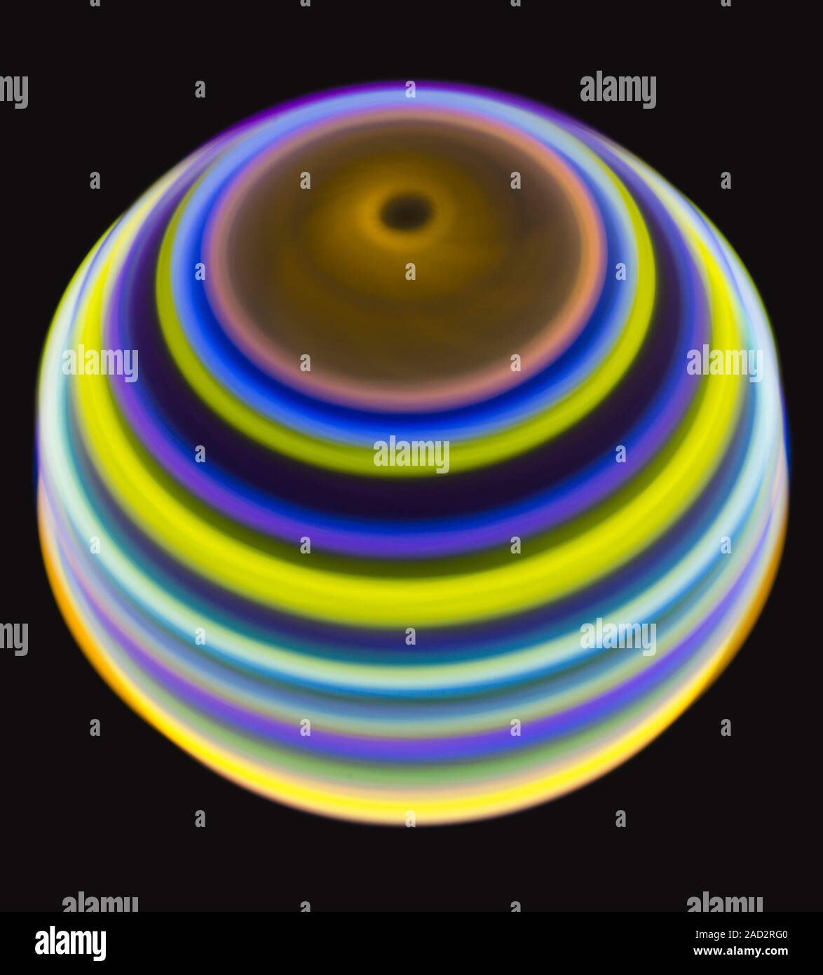 Multicoloured spinning light trails. Stock Photo