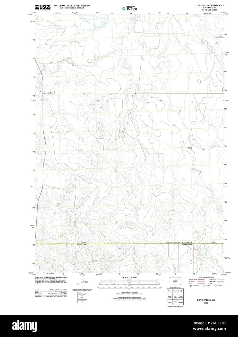 Long valley south dakota map hires stock photography and images Alamy