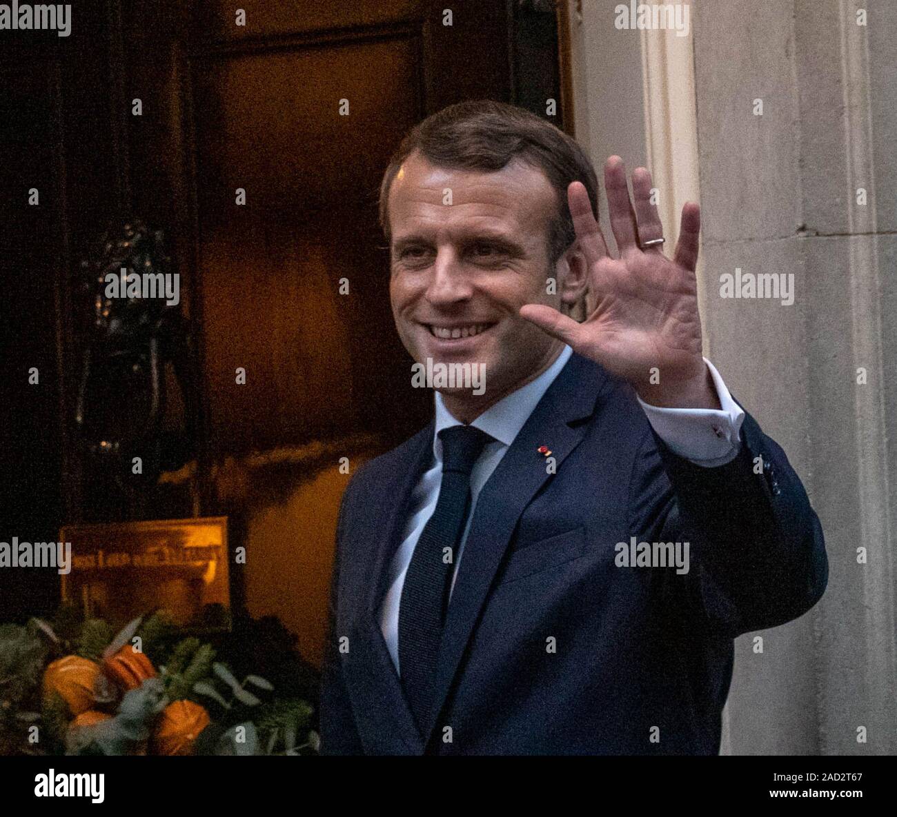 London UK 3rd Dec. 2019 NATO leaders arrive at 10 Downing Street during the NATO summit Emmanuel Macron President of france  Credit Ian DavidsonAlamy Live News Stock Photo