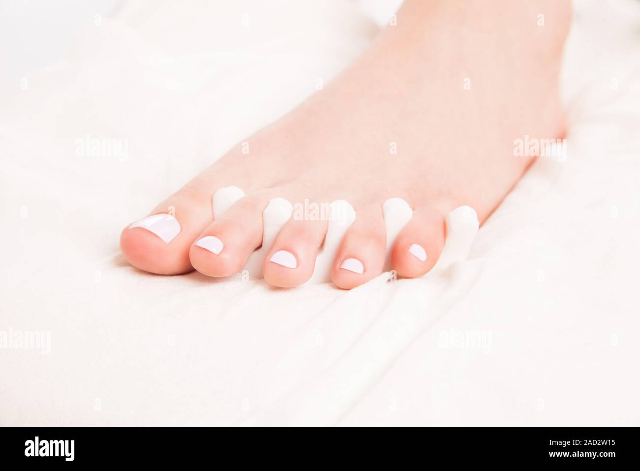 Female foot at procedure of pedicure Stock Photo