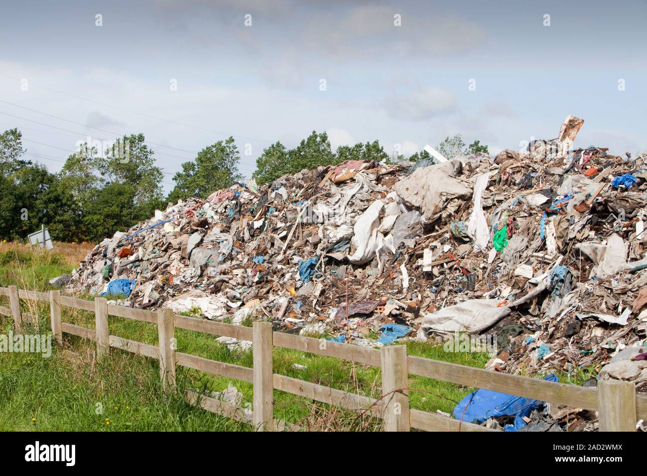 Rubbish dumped on wasteland on the outskirts of Hartlepool, North East
