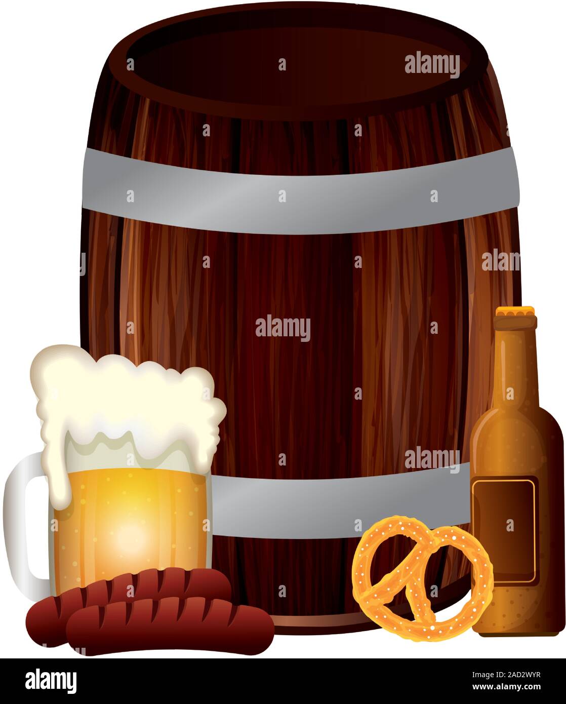 Oktoberfest beer and sausage vector design Stock Vector Image & Art - Alamy