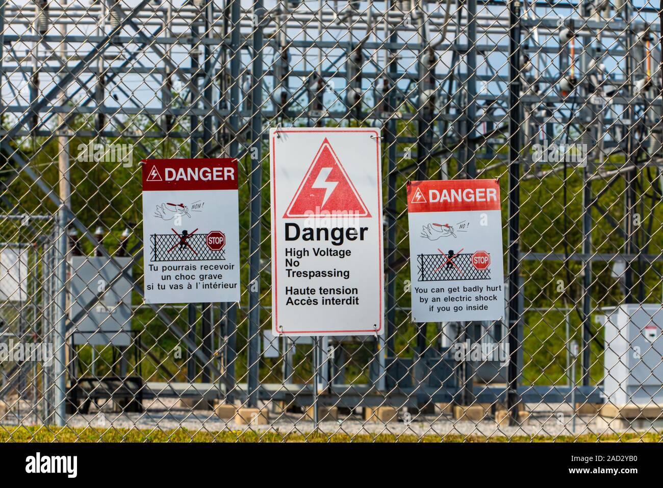 Danger Signage, Warning and block access to a highvoltage electrical