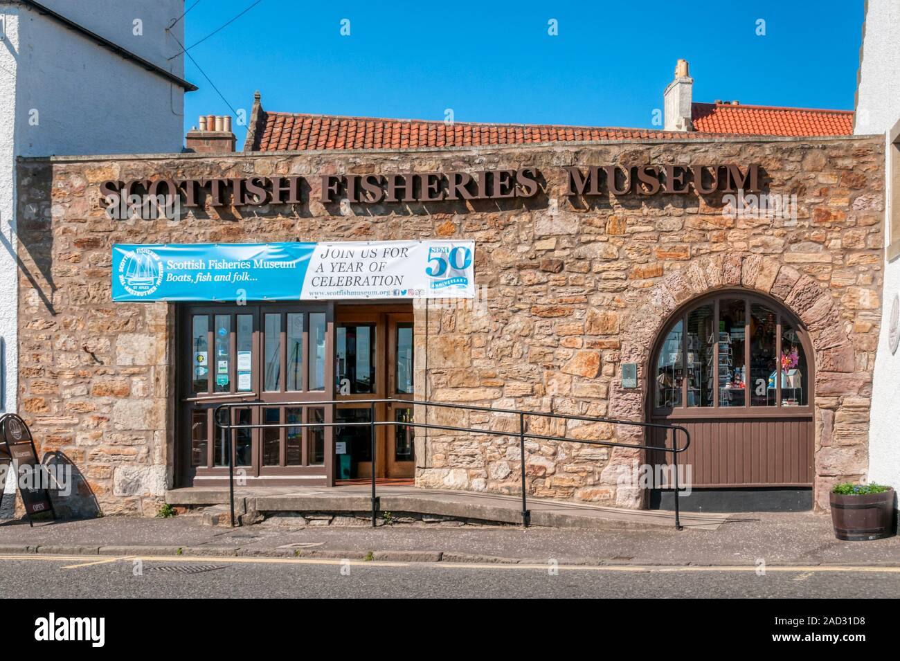 Entrance to The Scottish Fisheries Museum at Anstruther in the East Neuk of Fife, Scotland. Stock Photo