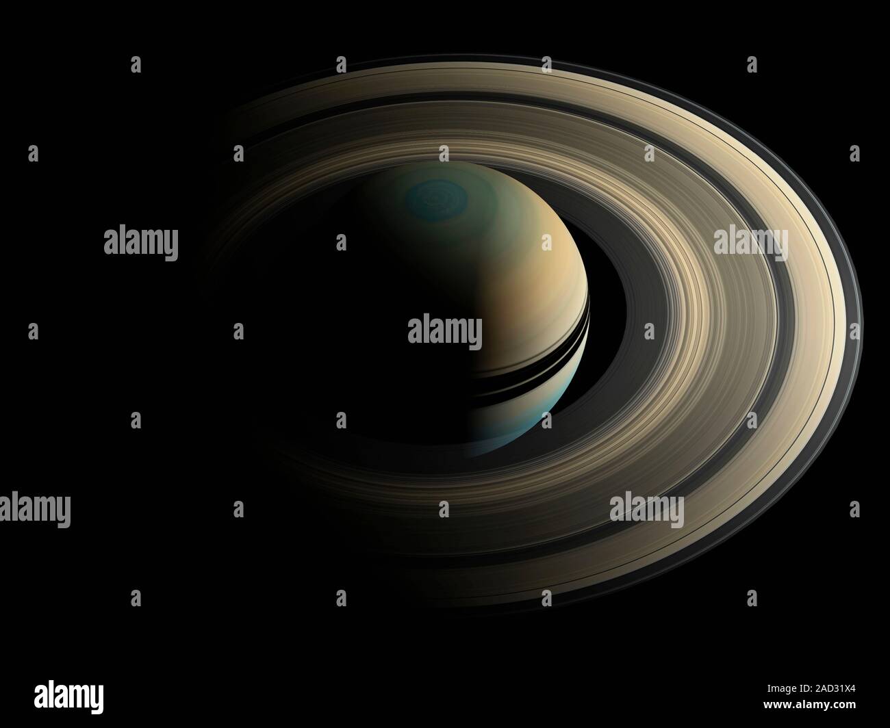 Saturn, illustration. Saturn is the sixth planet from the Sun and the ...