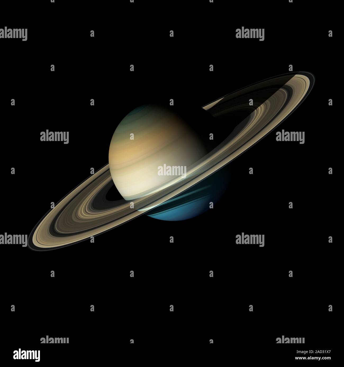 Saturn, illustration. Saturn is the sixth planet from the Sun and the ...