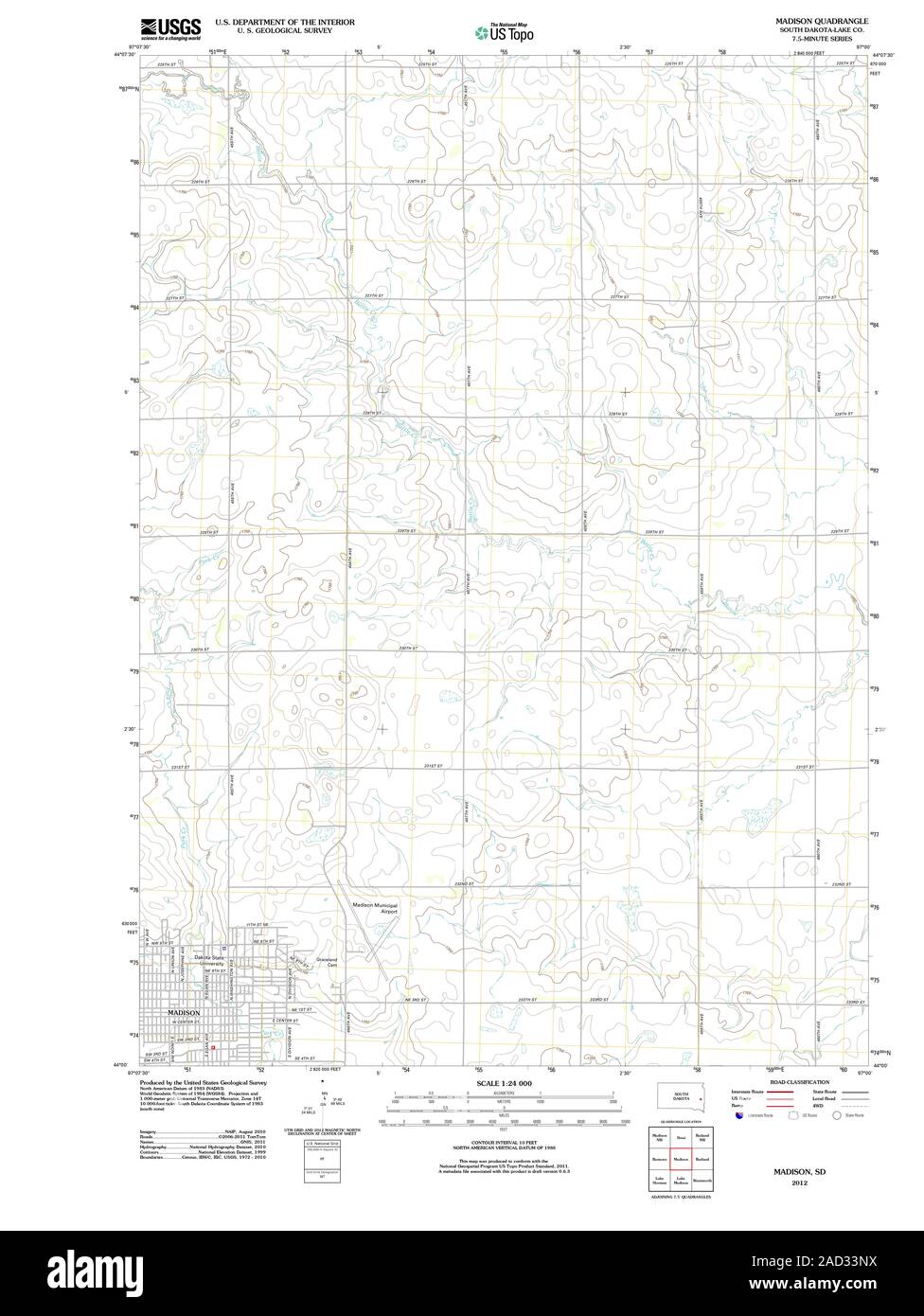 Map of madison south dakota hires stock photography and images Alamy