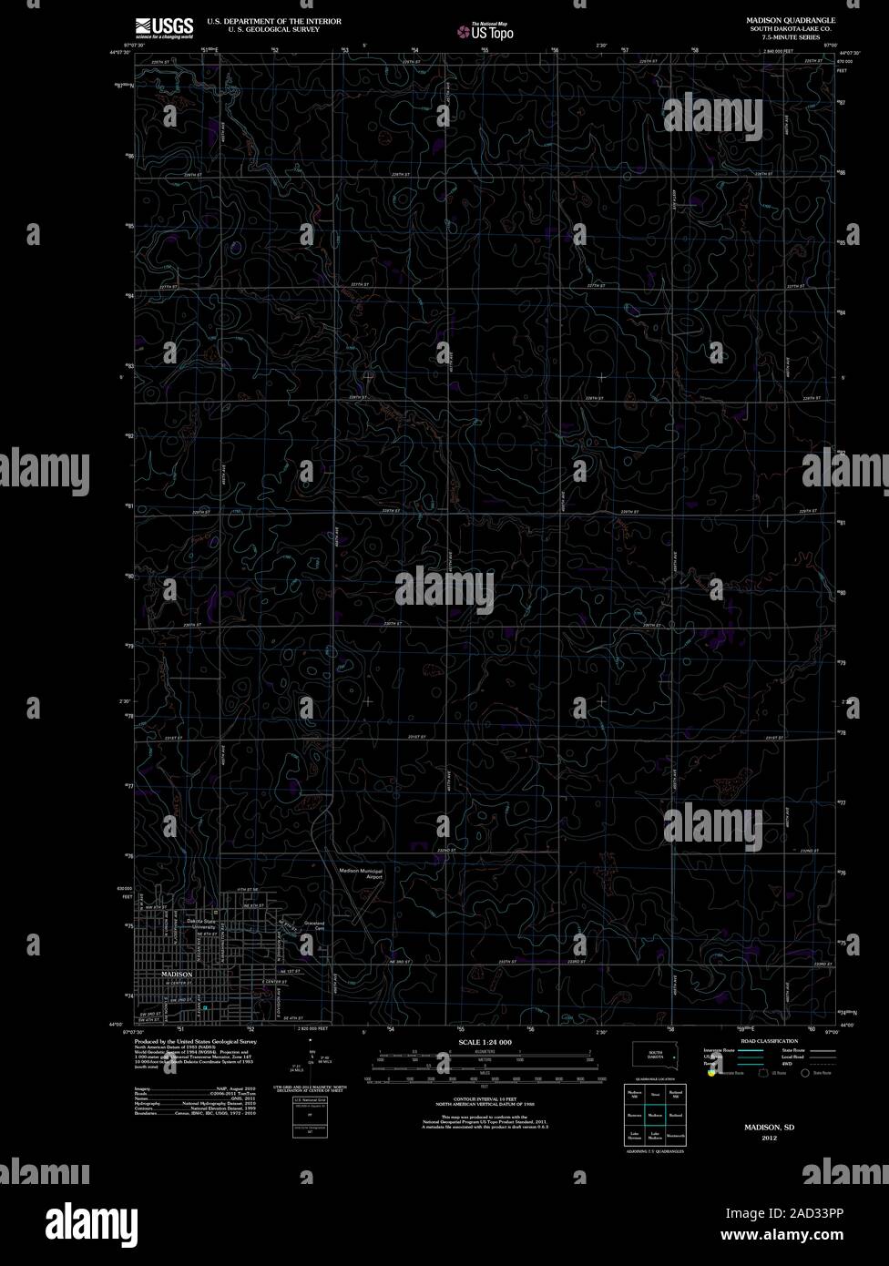 Map of madison south dakota hires stock photography and images Alamy