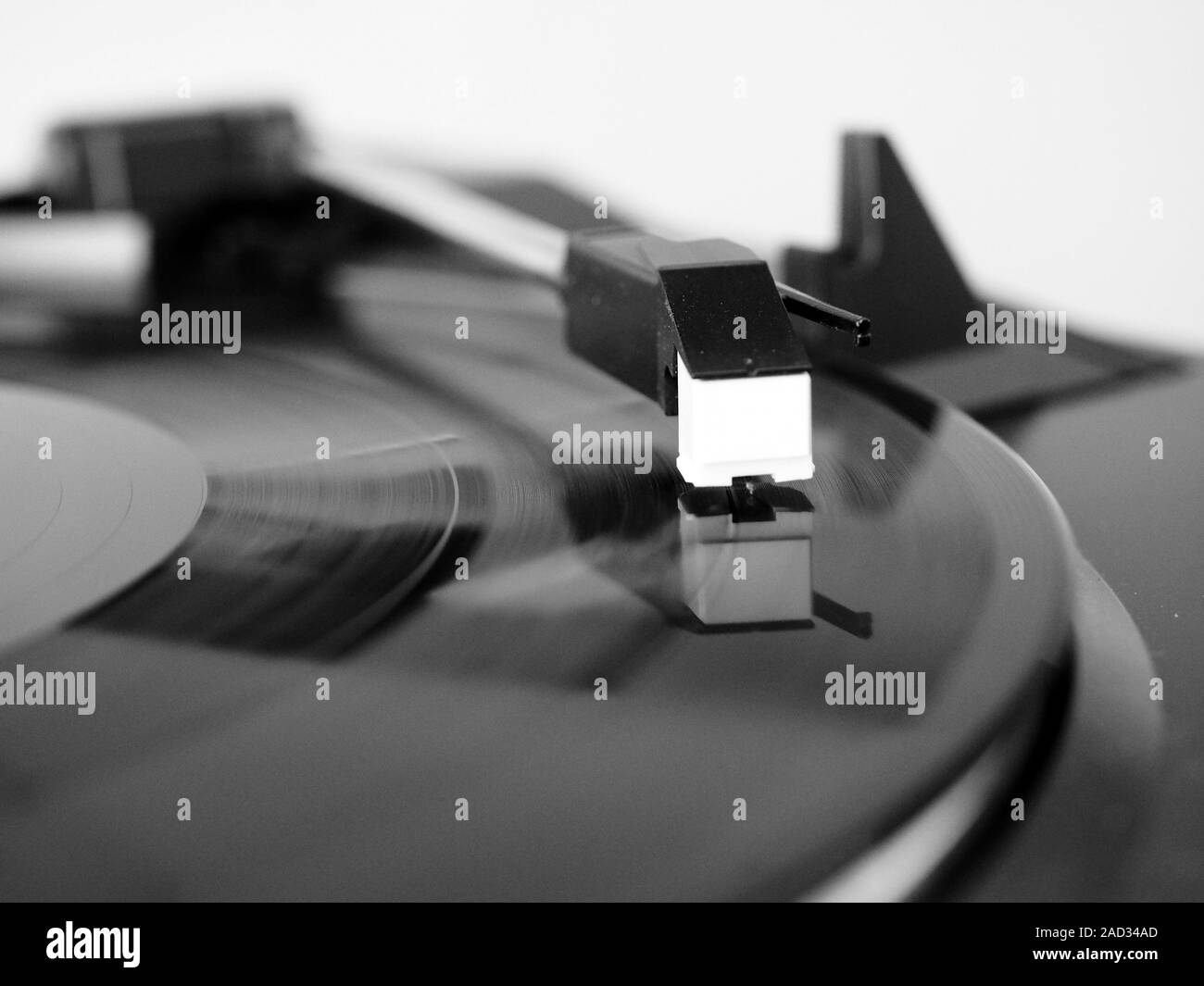 Vinyl record spinning Stock Photo
