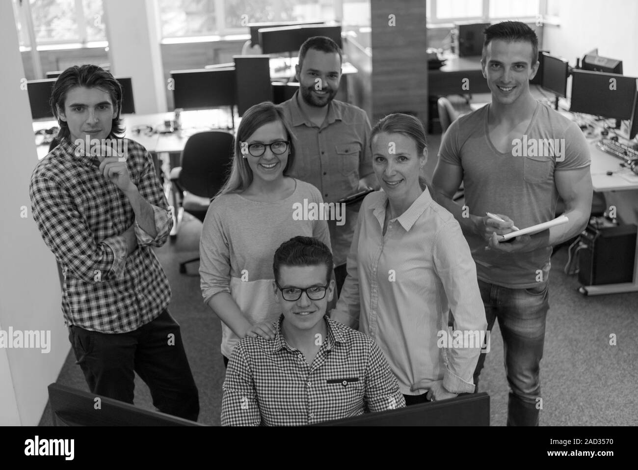 group of young startup Business people standing as team Stock Photo