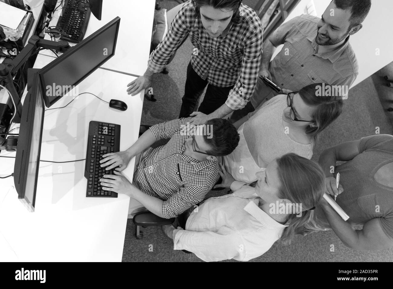 startup Business people group working as team to find solution Stock Photo