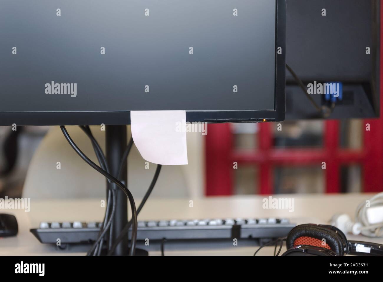 closeup of monitor screen in office Stock Photo - Alamy