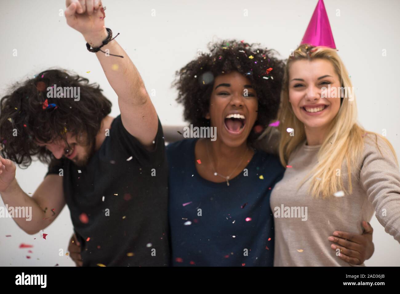 Celebration confetti friend female hi-res stock photography and images ...