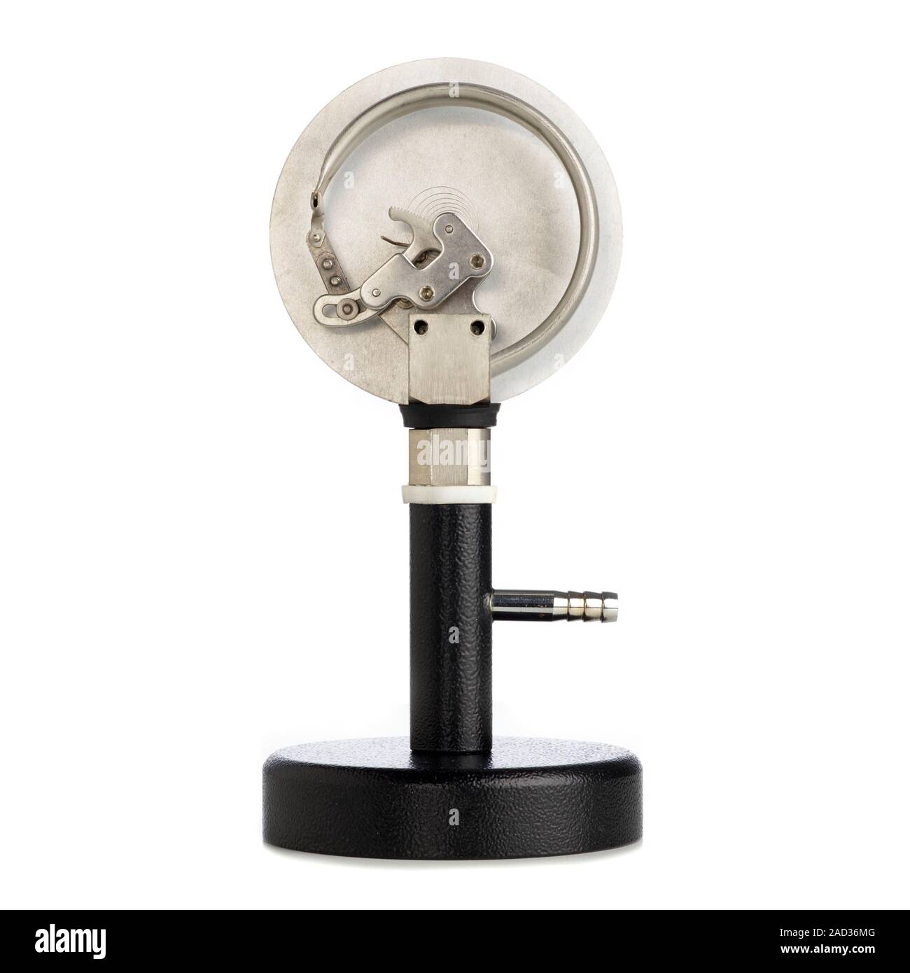 Bourdon gauge manometer. A flattened, closedended tube is bent into a