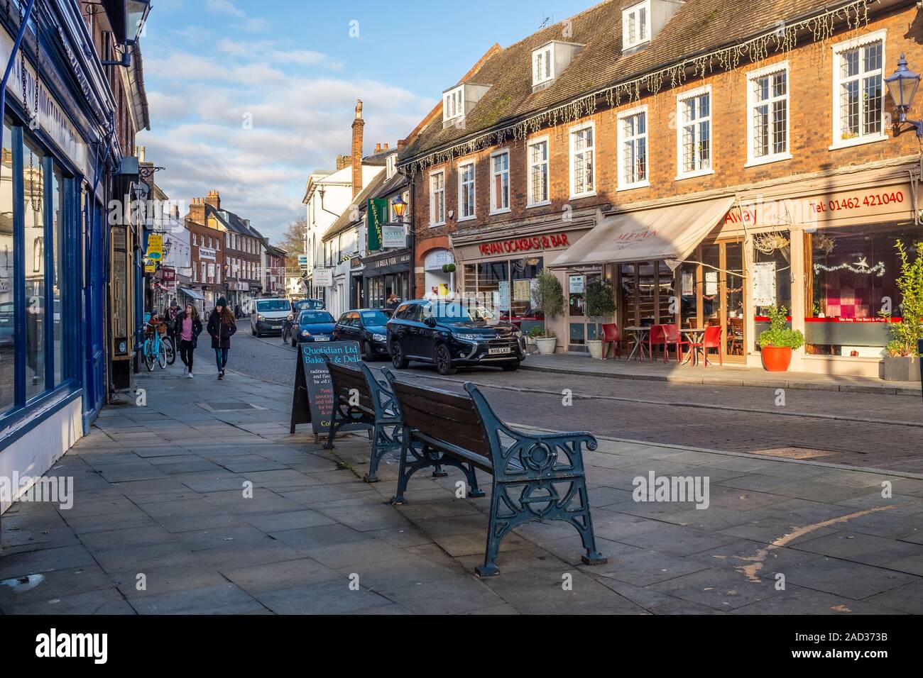 View from end of Sun Street, Hitchin, Hertfordshire, UK Stock Photo