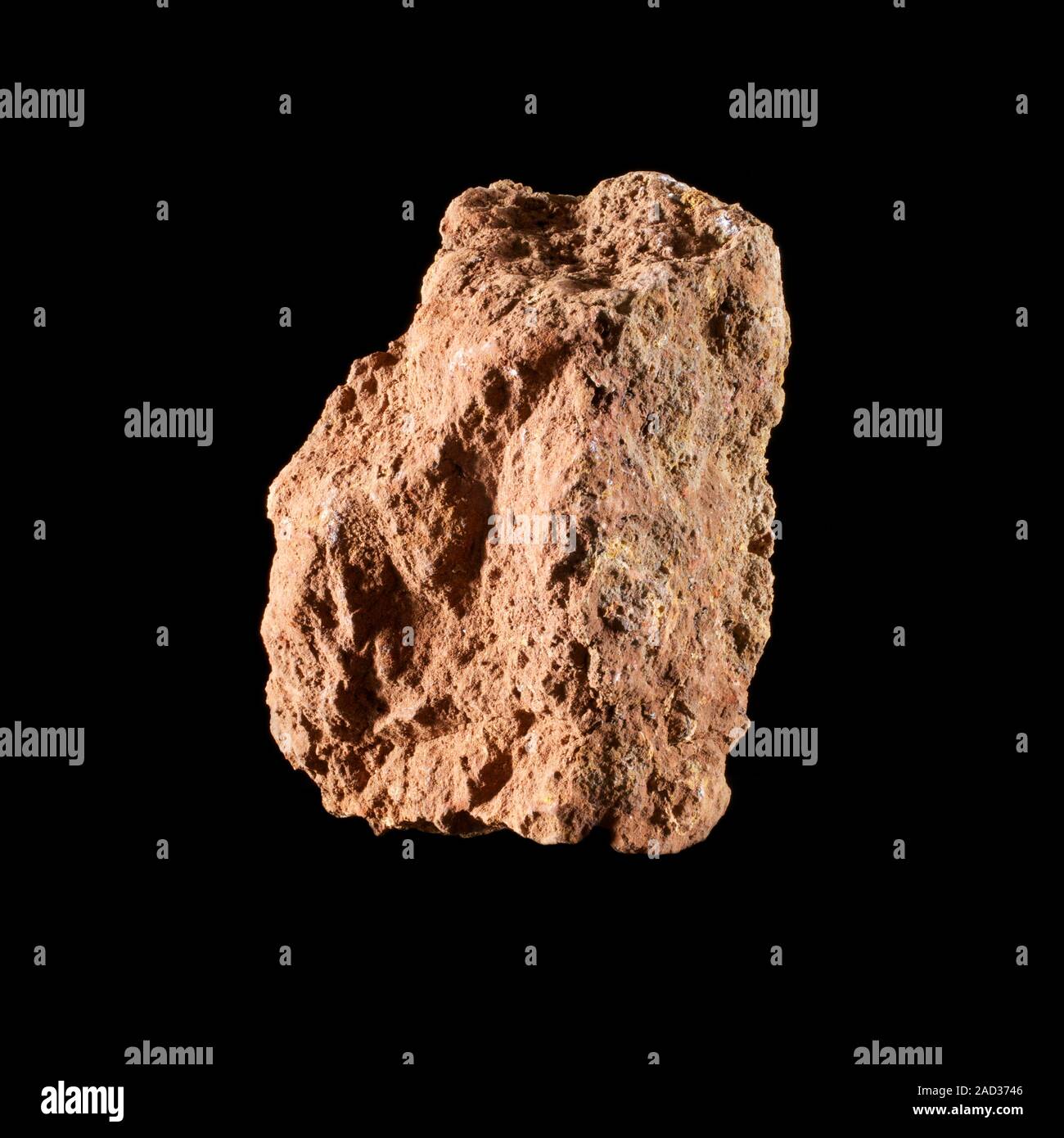 A sample of bauxite, the principal ore of aluminium. Bauxite is a mix