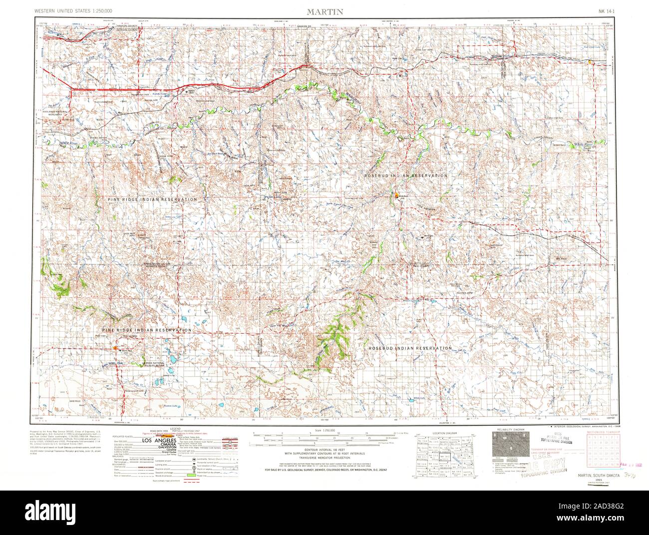 Martin Sc Map Map of martin south dakota hi-res stock photography and images - Alamy