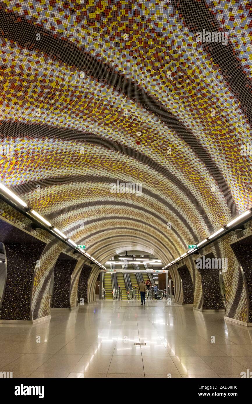 Szent Gellért tér metro station, Budapest, Hungary Stock Photo