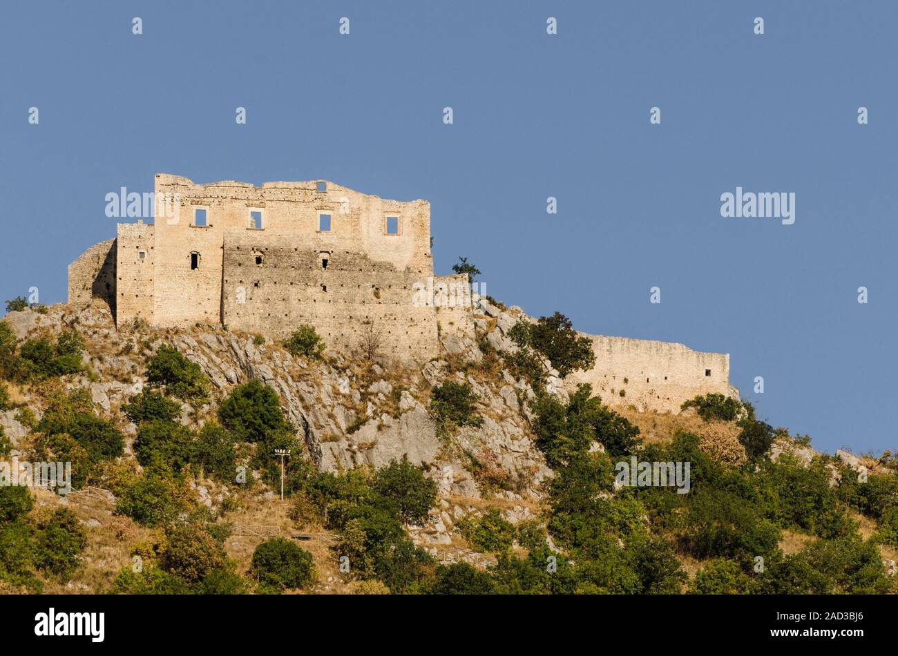View of the d'Evoli castle in Castropignano Stock Photo