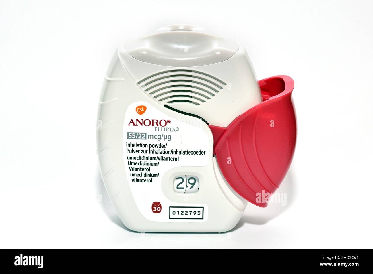 COPD inhaler. Inhaler used to deliver the combination drug umeclidinium