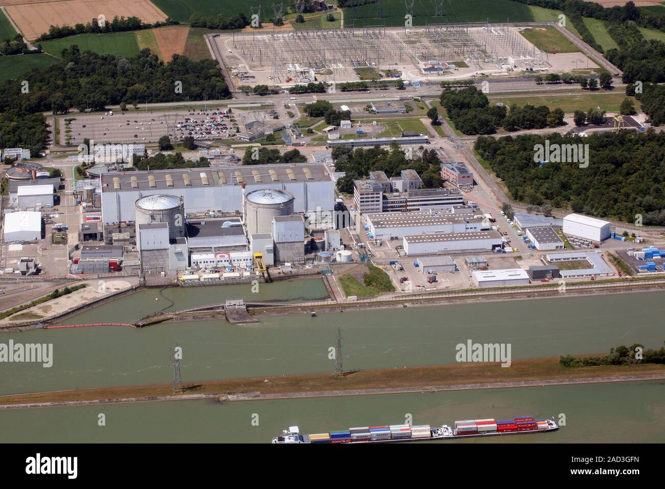 Fessenheim nuclear power plant in Alsace, France Stock Photo