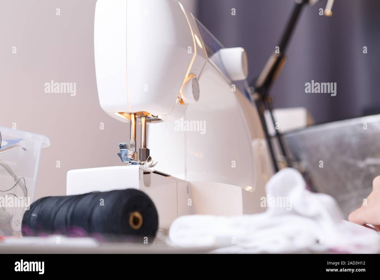 Photos of sewing machine close-up Stock Photo