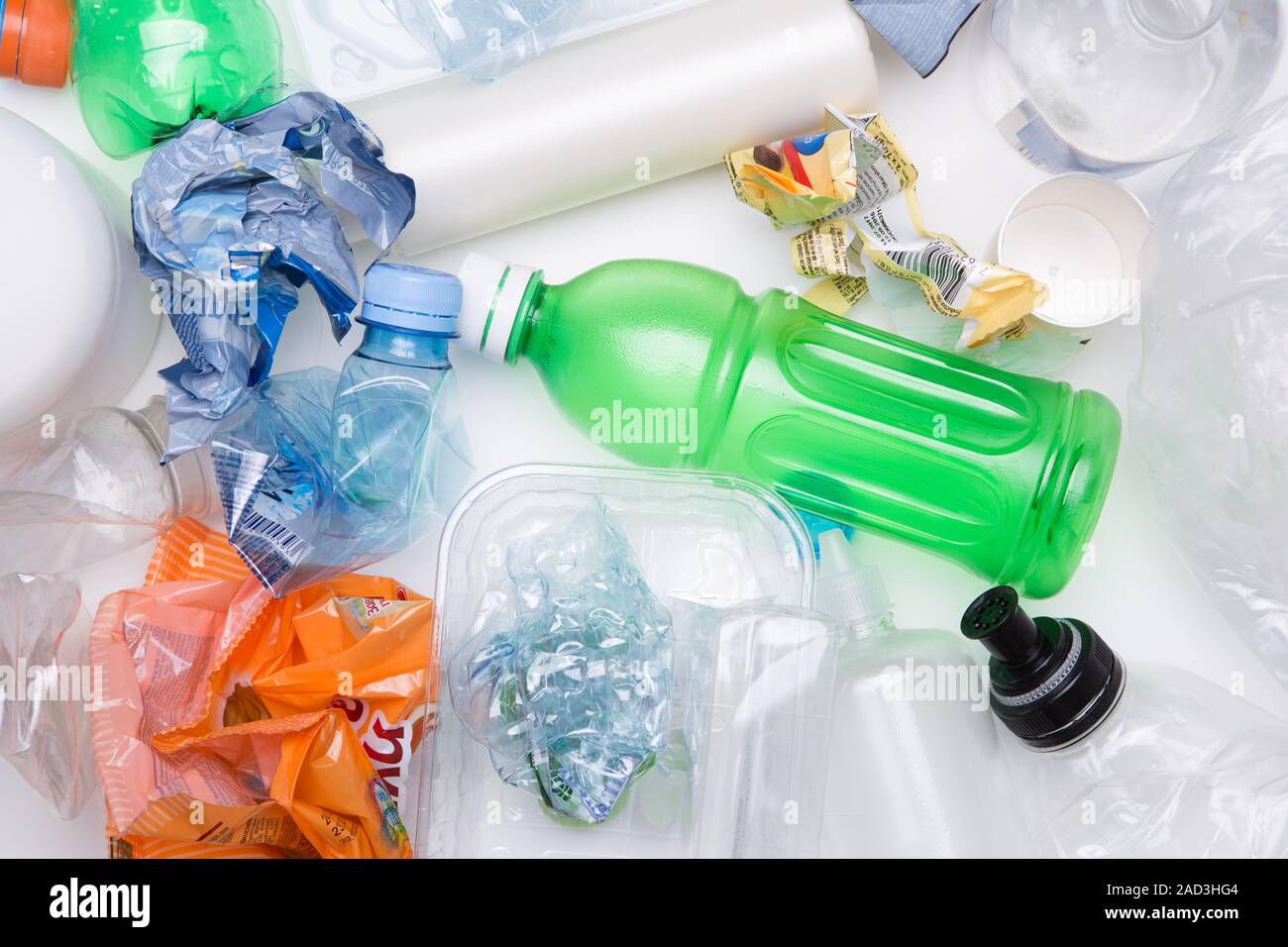 Crumpled PET bottles for recycle Stock Photo Alamy