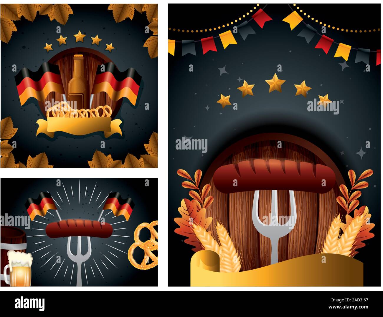 Germany oktoberfest beer and sausage vector design Stock Vector Image ...