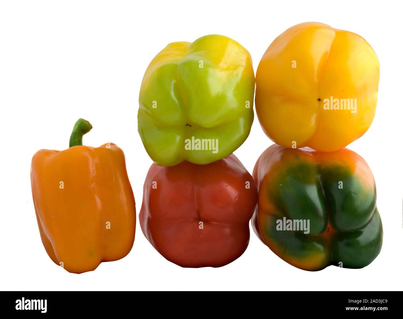 Colorful sweet peppers isolated on white background Stock Photo - Alamy