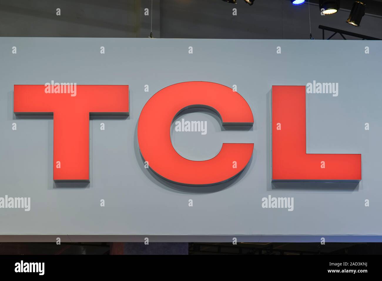 Logo TCL, Internationale Funkaustellung, Berlin 2019, Deutschland Stock Photo