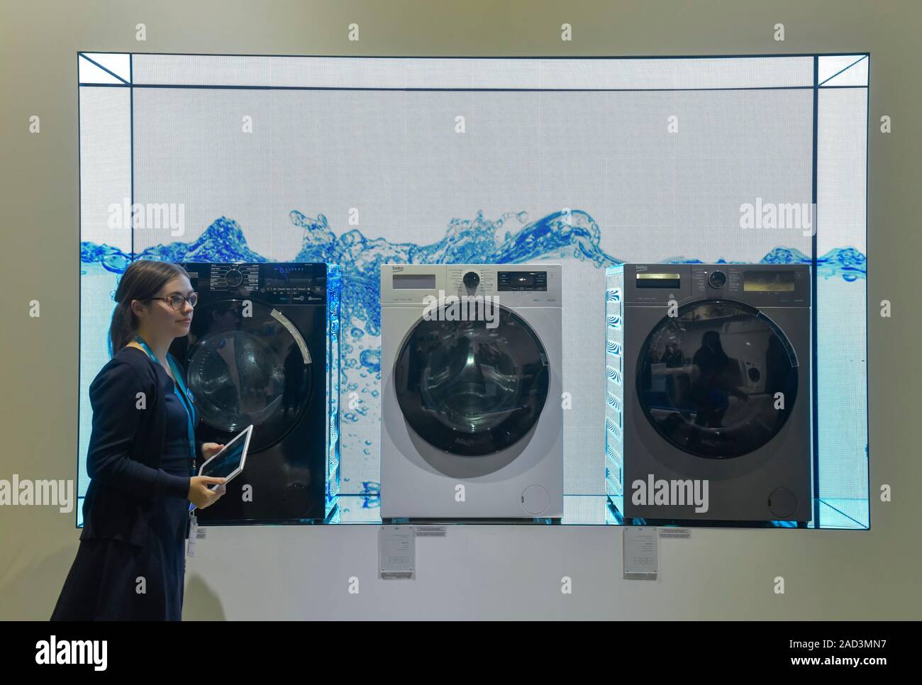Waschmaschinen beko, Internationale Funkaustellung, Berlin 2019, Deutschland Stock Photo