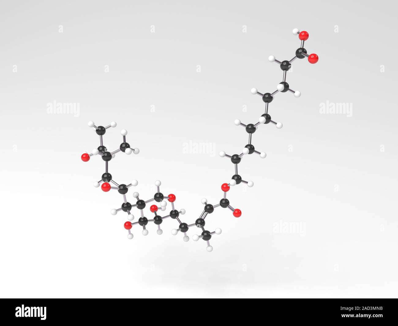 Mupirocin molecule. Computer illustration showing the molecular